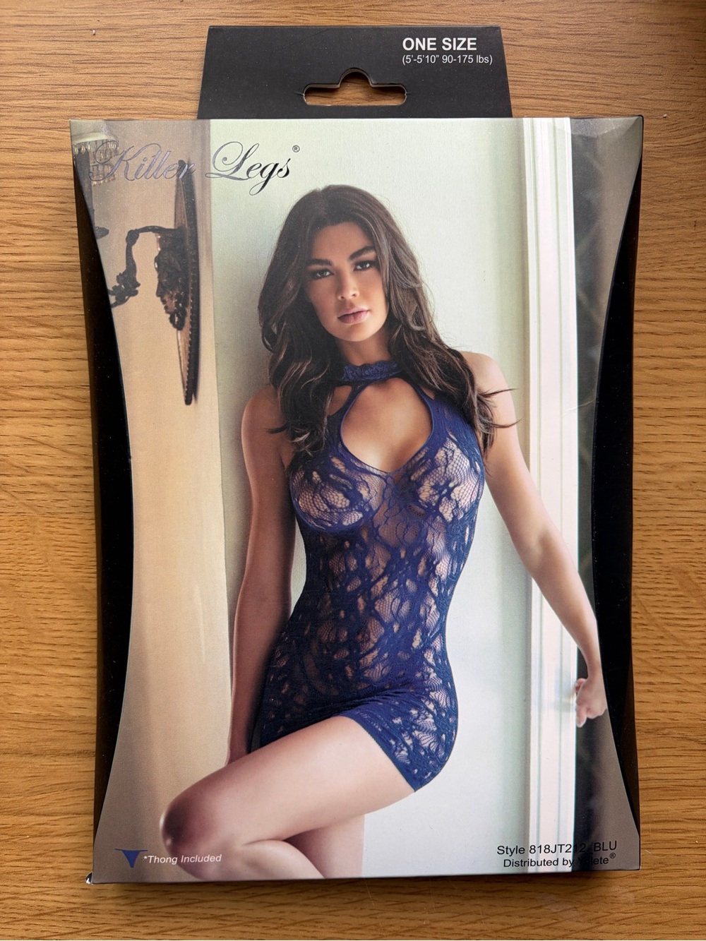 Women's Lace Halter Chemise - Navy Blue